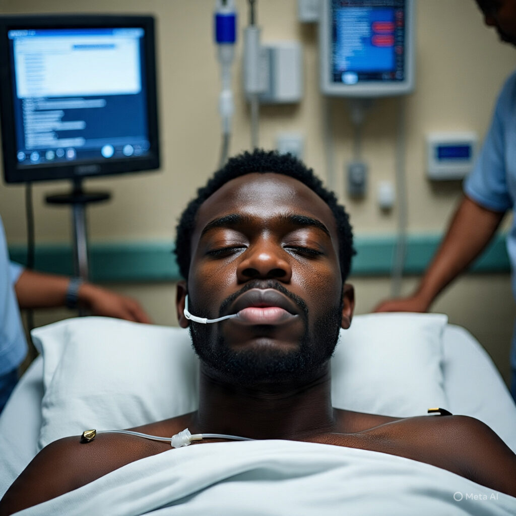 Image of an hypertensive patient leading to stroke